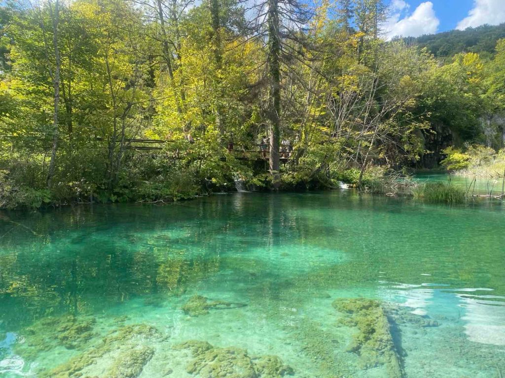 Jezero v krajinskem parku Plitvička jezera.